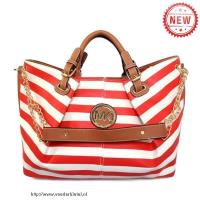 michael kors striped logo groot rood bakken Prijs Tassen lyati530